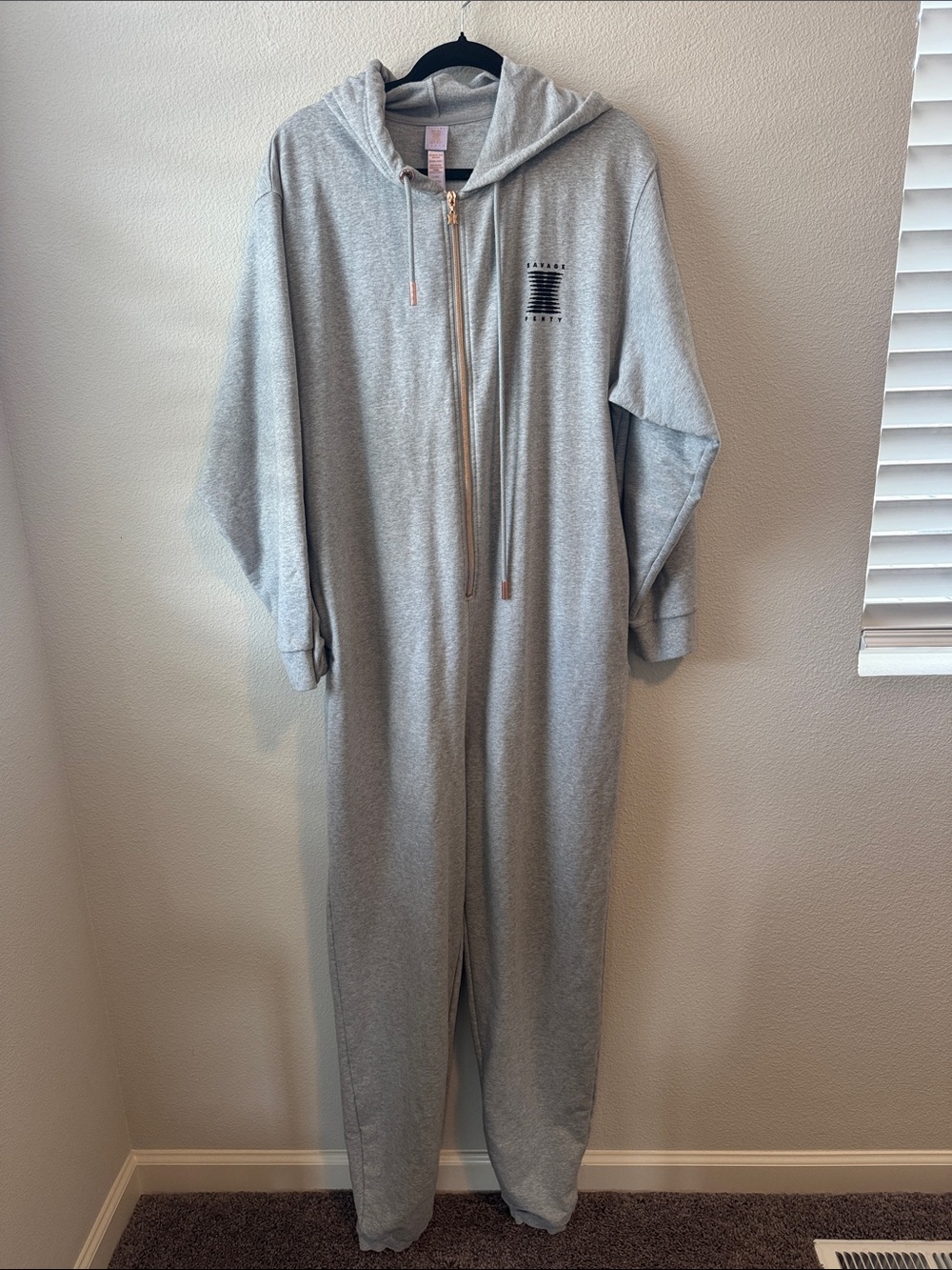 Savage X Fenty Light Gray Zip-Up Jumpsuit